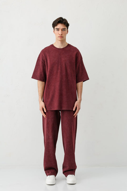 Short-Sleeved, Washed Oversized T-Shirt