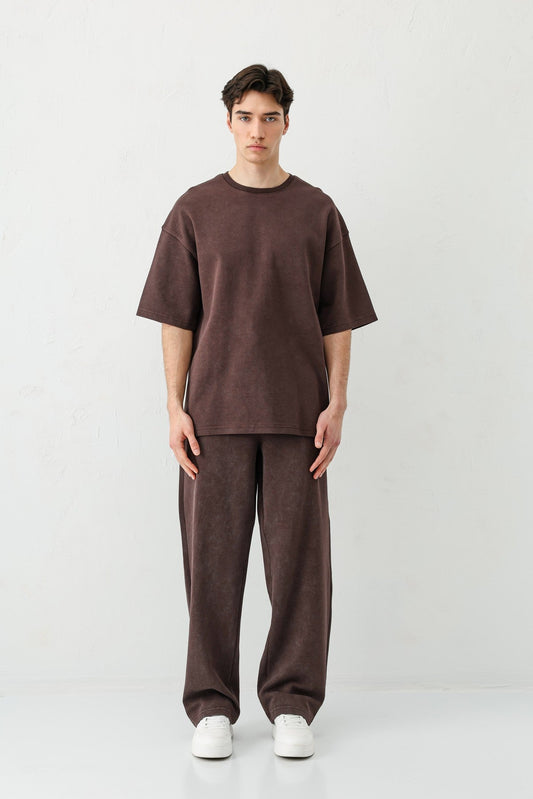 Short-Sleeved, Washed Oversized T-Shirt