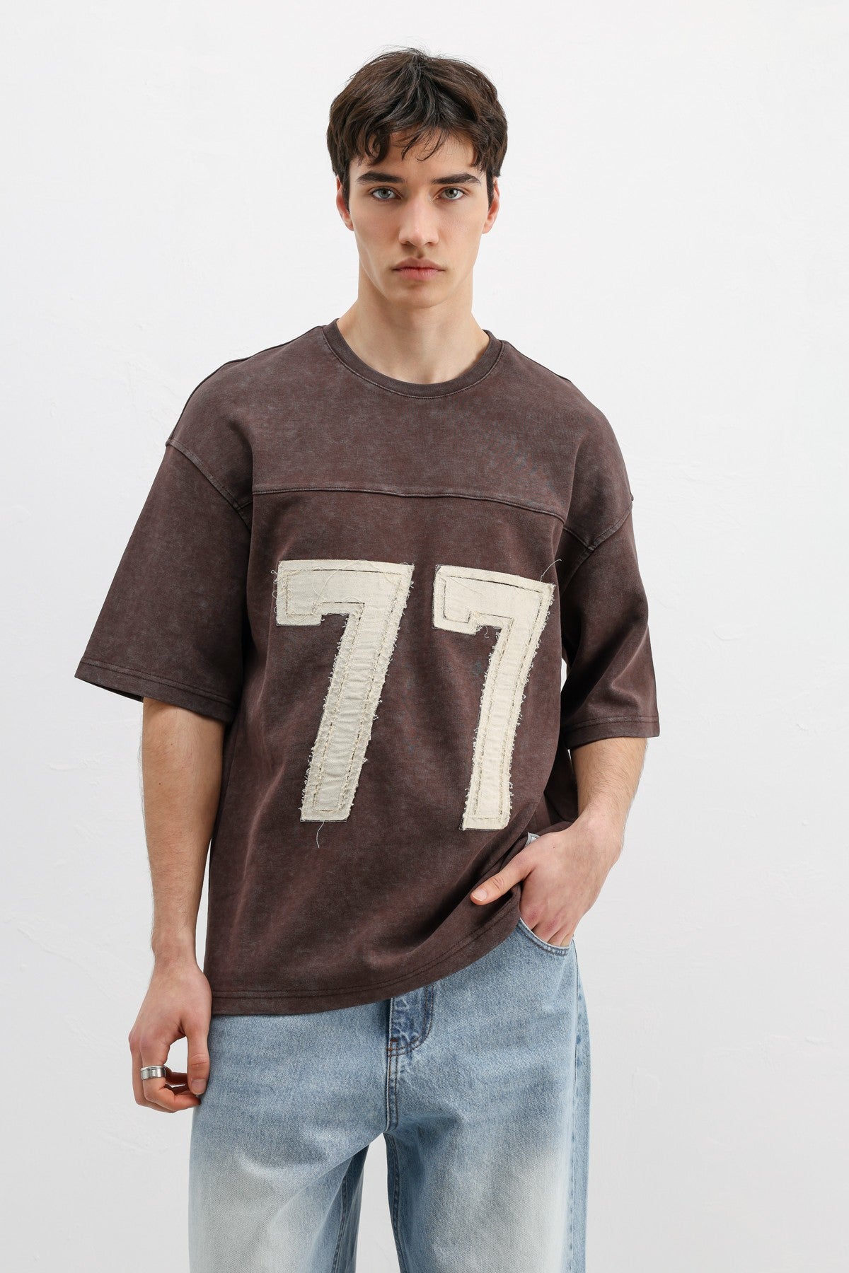 Oversized T-Shirt with Printed Number