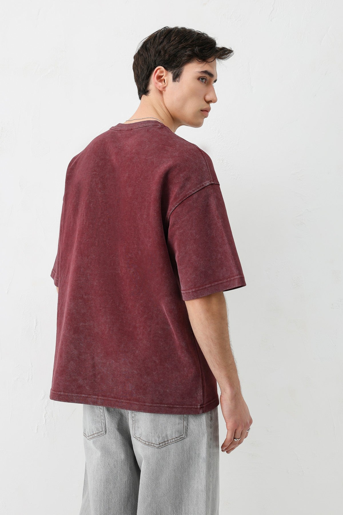 Oversized Print and Double-Printed T-Shirt