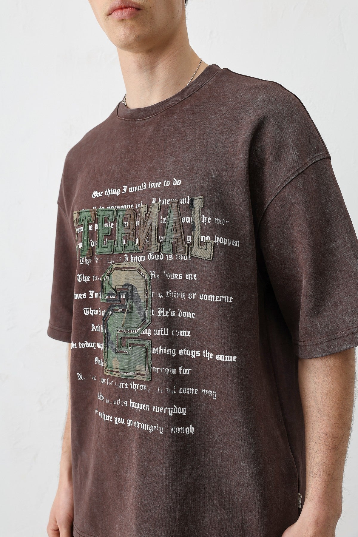 Oversized Print and Double-Printed T-Shirt