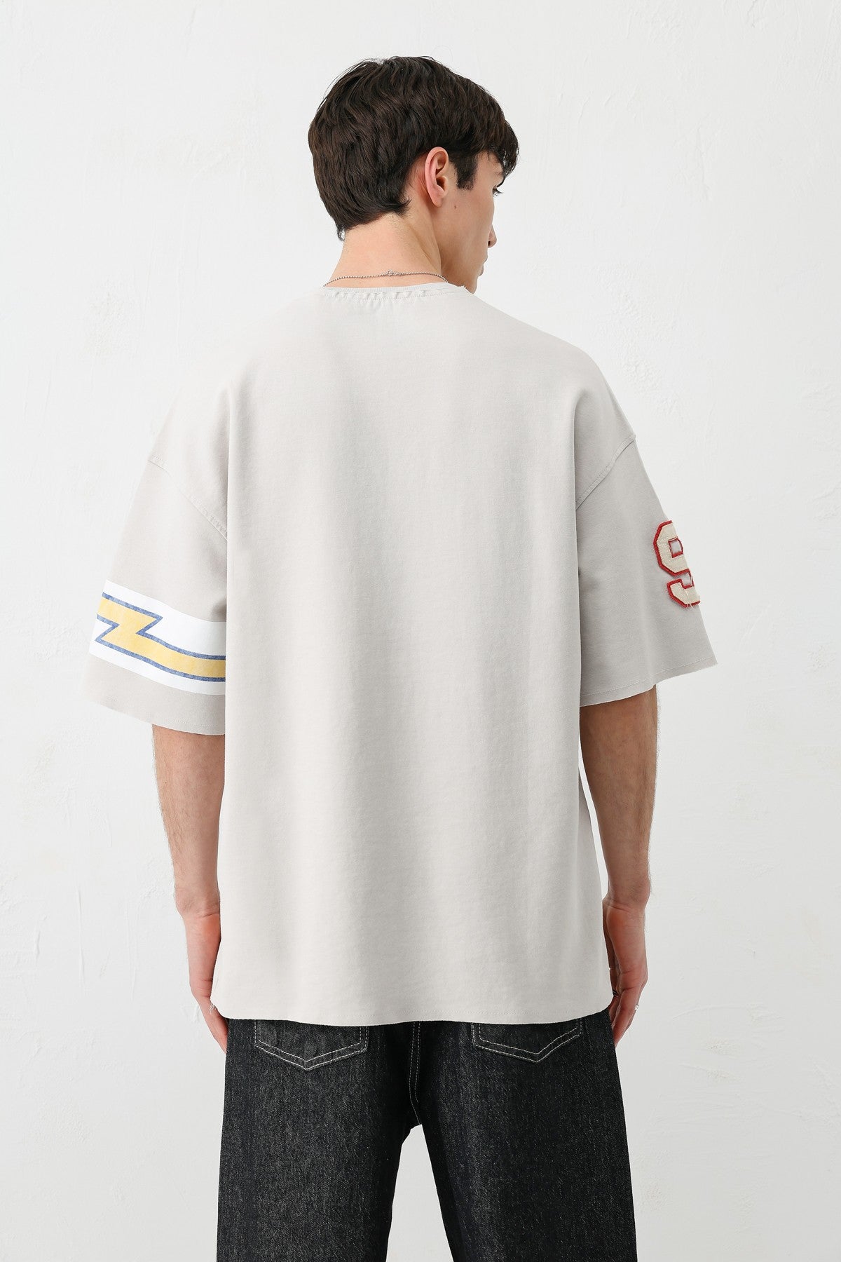 Oversized 91 Printed T-Shirt with Sleeve Details