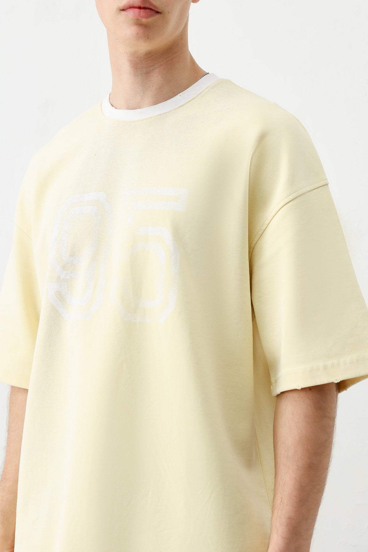 Oversized Polo Neck 91 Printed T-Shirt