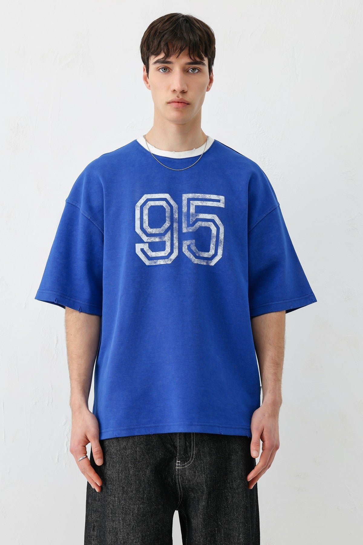 Oversized Polo Neck 91 Printed T-Shirt