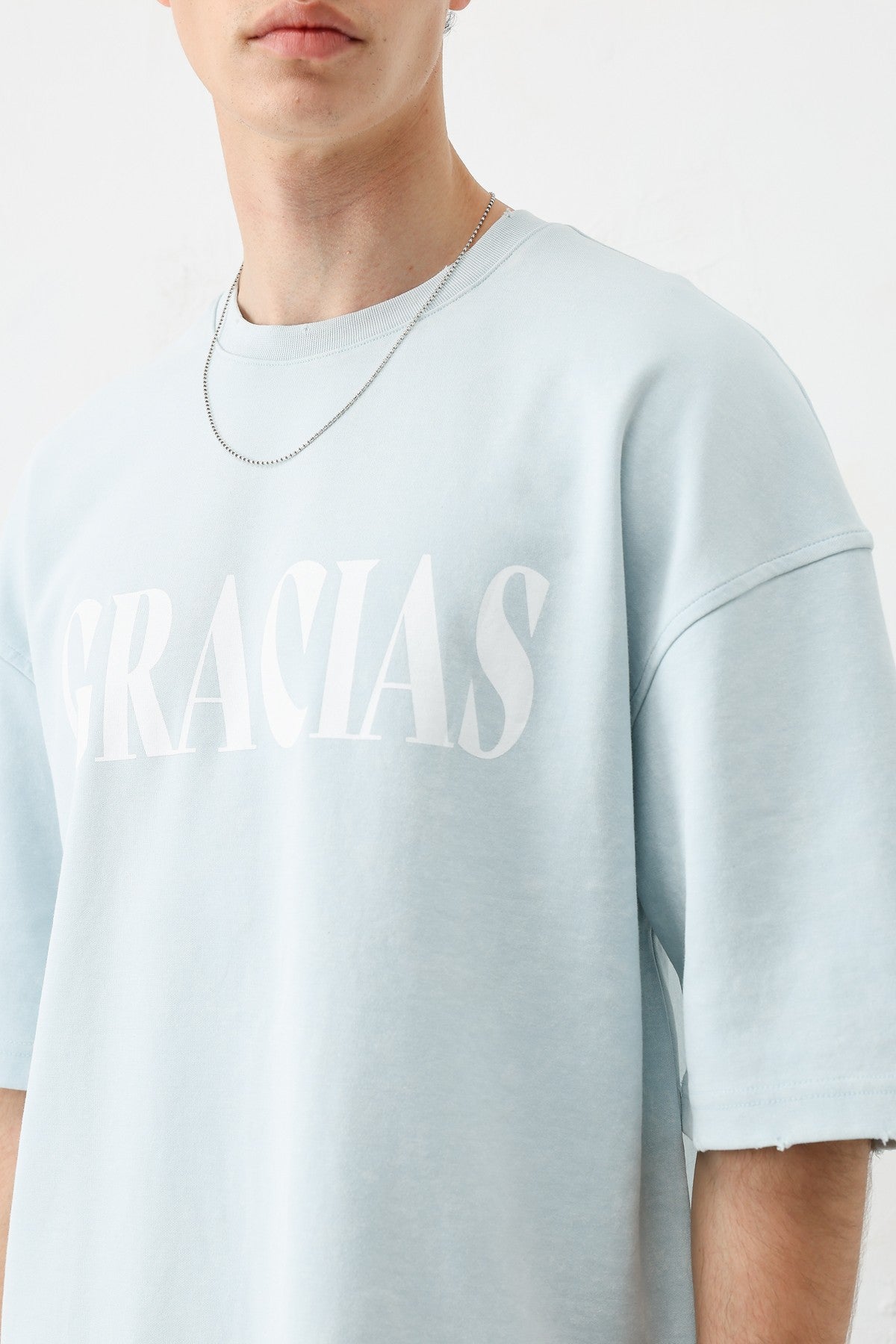 Oversized "Gracias" Printed T-Shirt