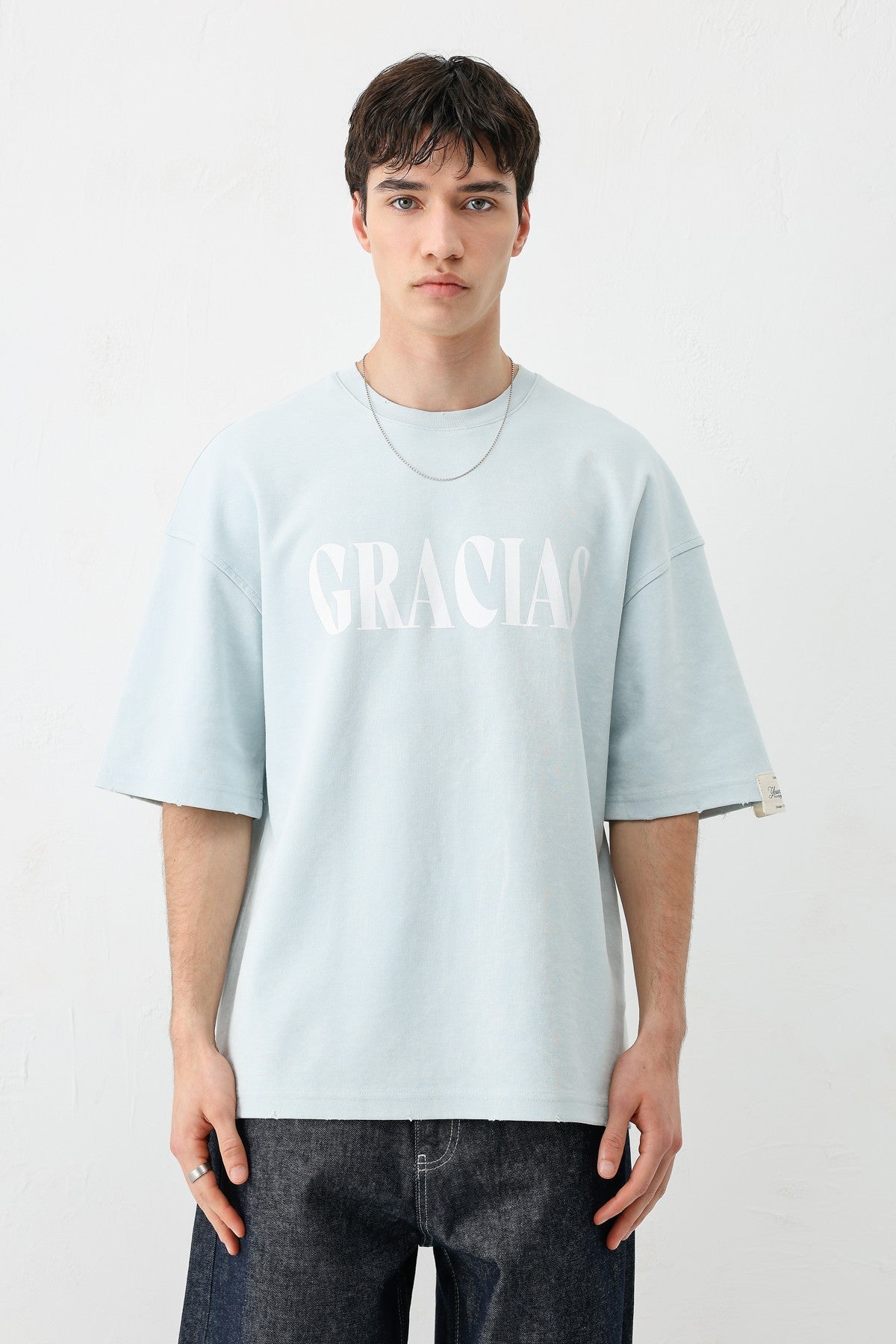 Oversized "Gracias" Printed T-Shirt