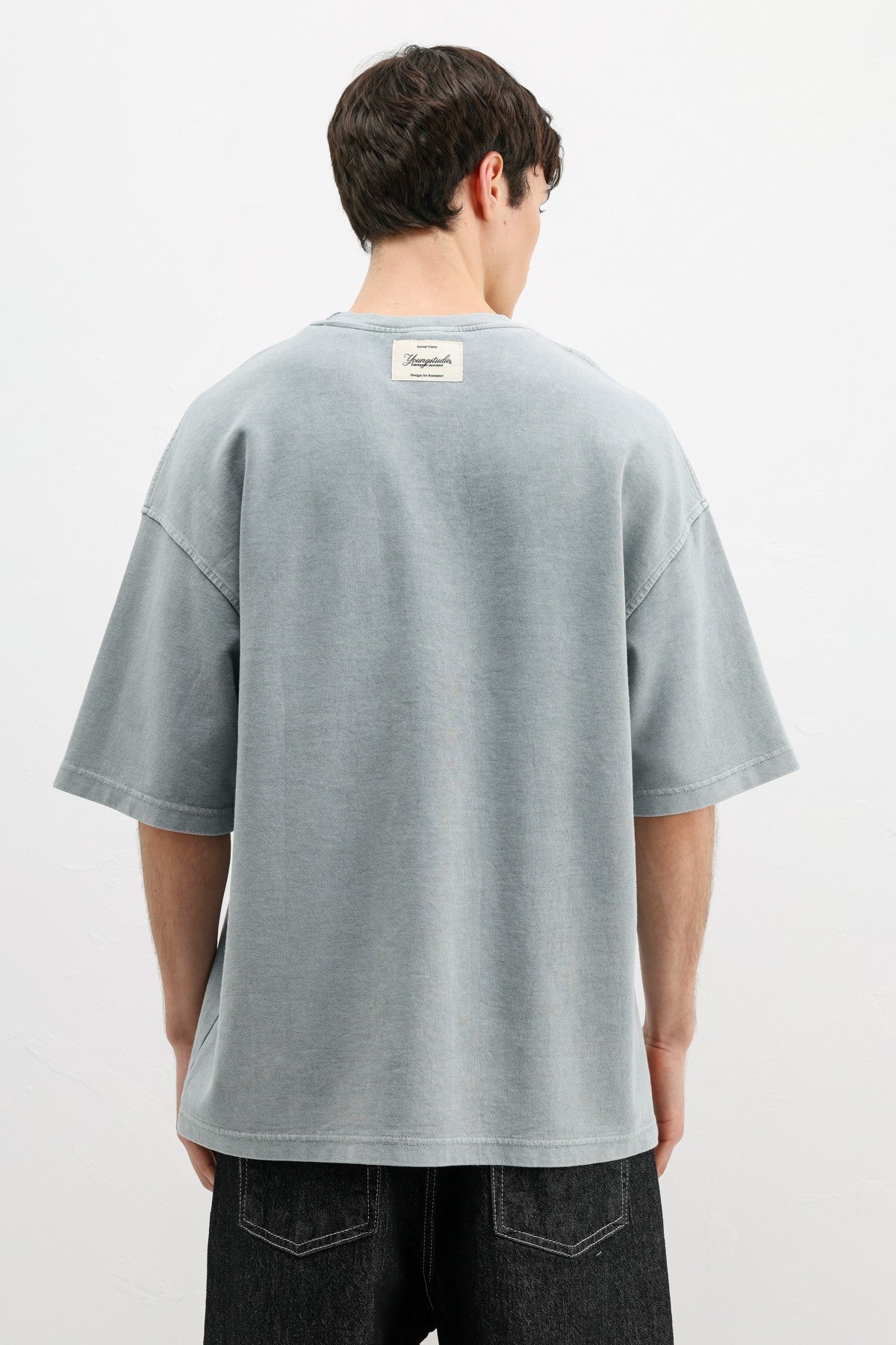 Oversized Printed T-Shirt, Gray