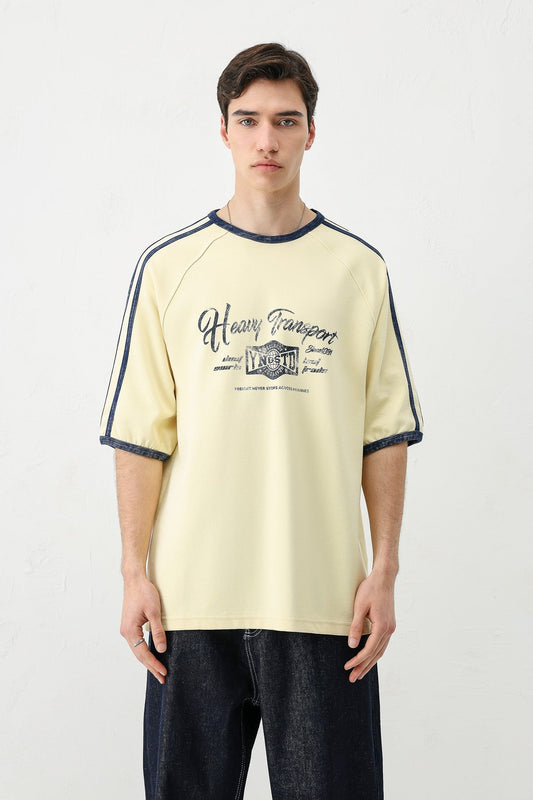 WASHED RAGLAN-SLEEVE T-SHIRT