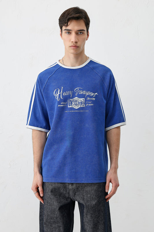 WASHED RAGLAN-SLEEVE T-SHIRT