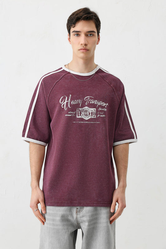 WASHED RAGLAN-SLEEVE T-SHIRT
