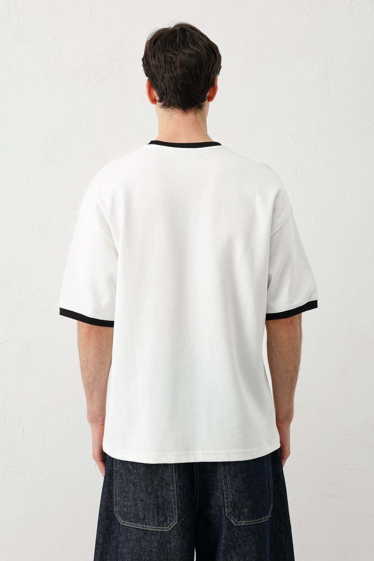Oversized T-Shirt with a Bike Neckline and Print