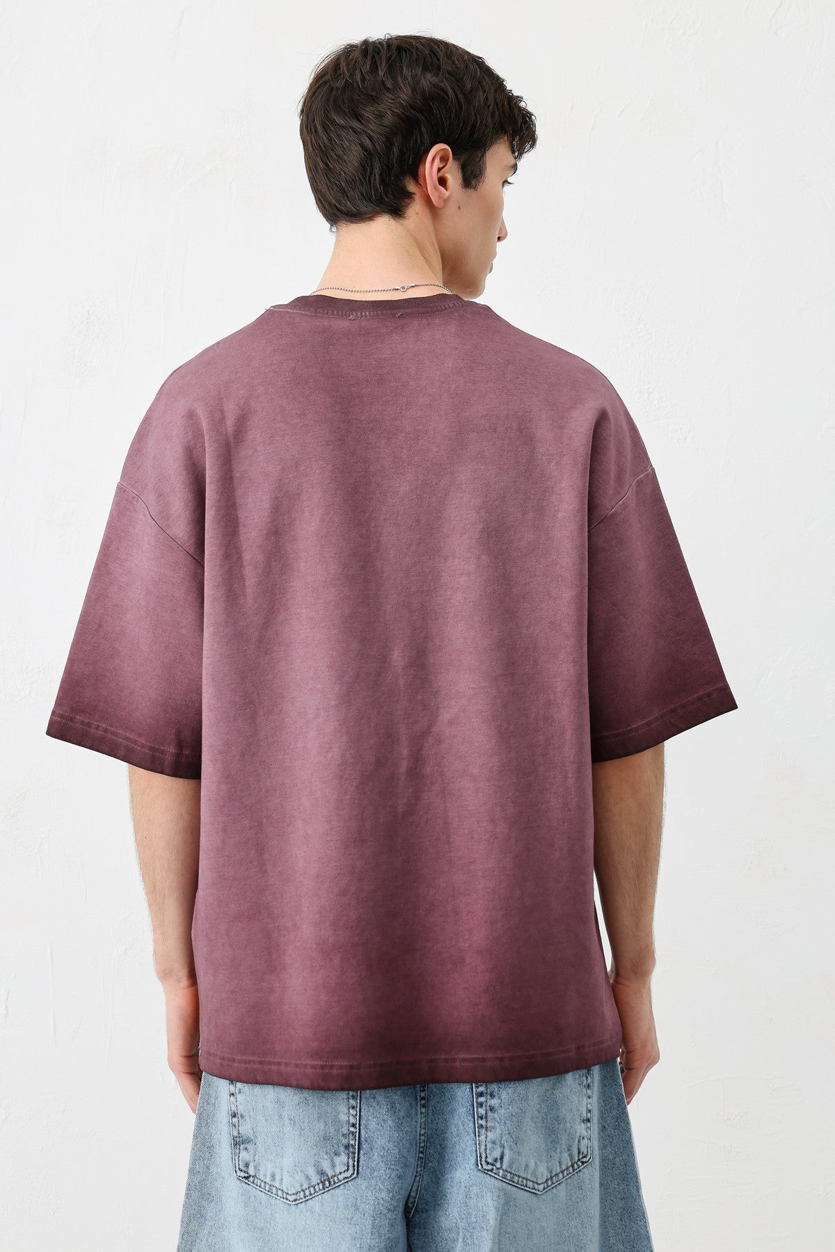Oversized Bike Neck Print Heavyweight T-Shirt