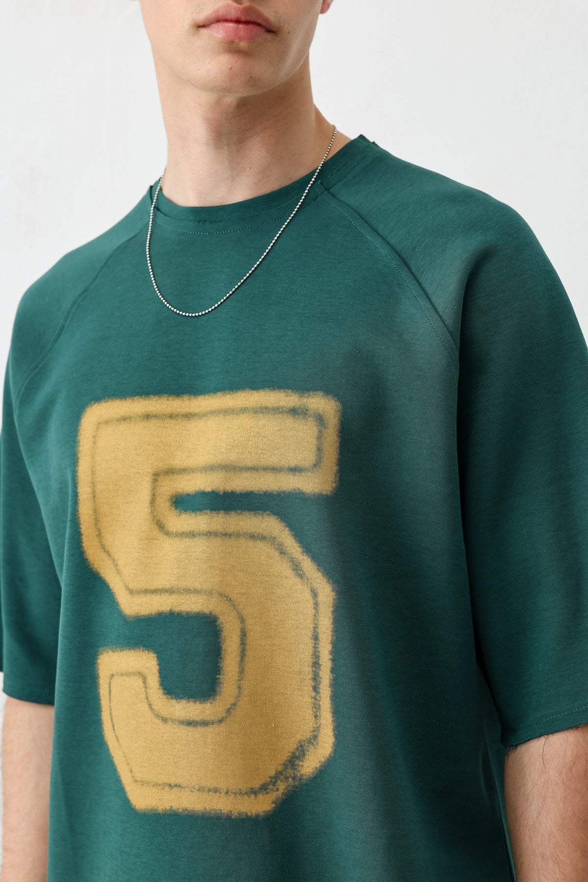 Oversized Crew Neck T-Shirt with 5 Prints