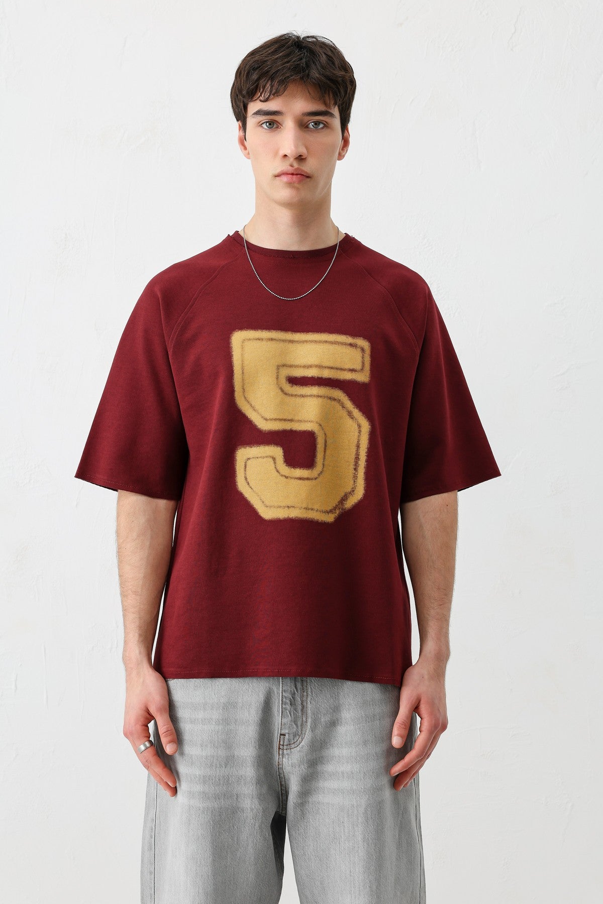 Oversized Crew Neck T-Shirt with 5 Prints