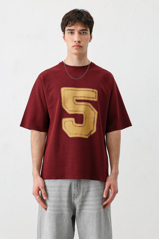 Oversized Crew Neck T-Shirt with 5 Prints