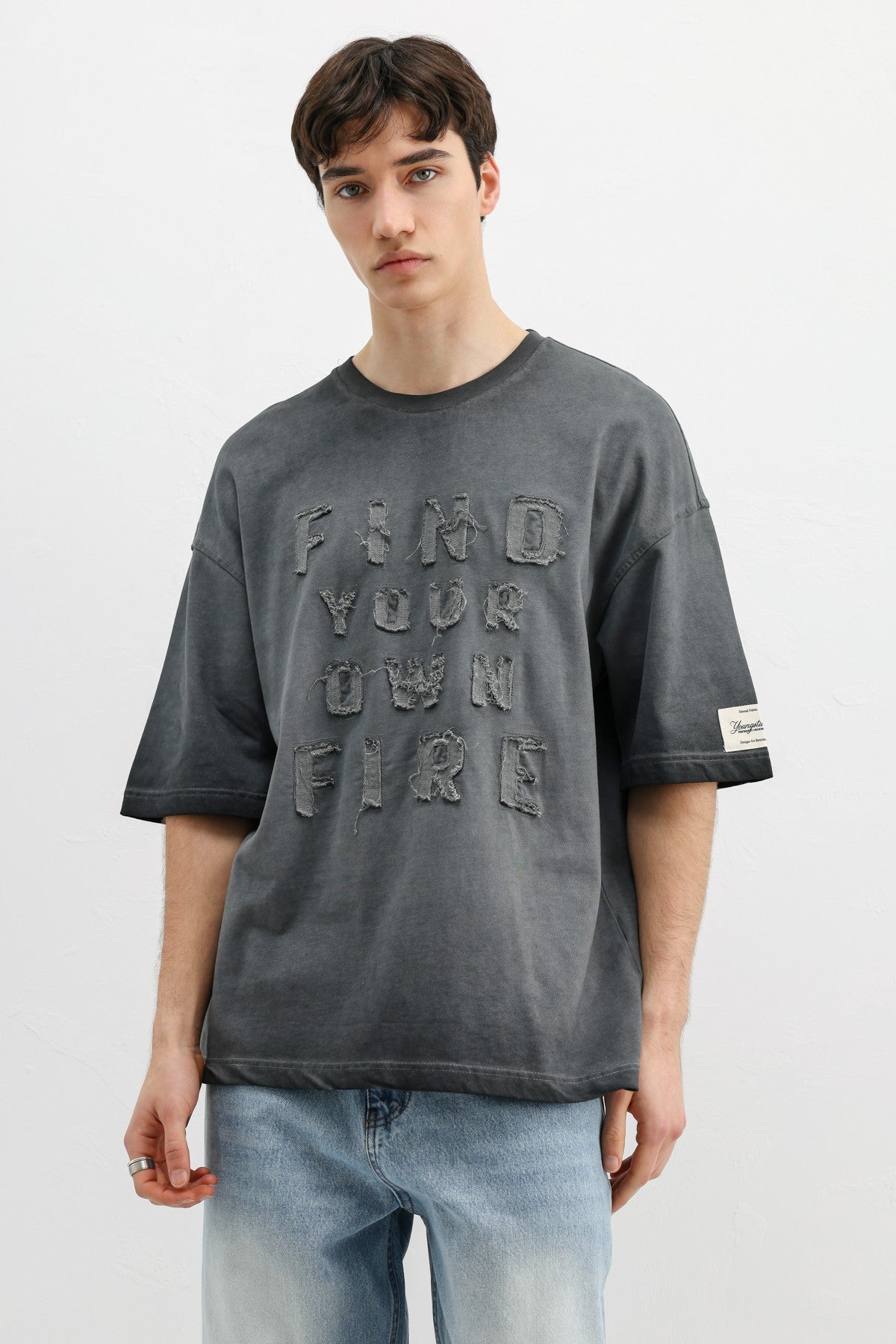 Oversized Printed T-Shirt, Black