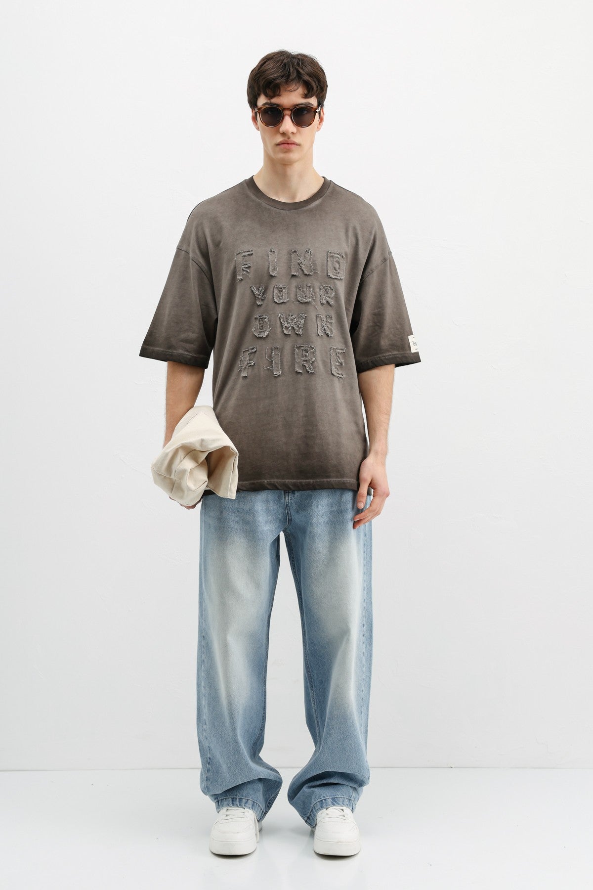 Oversized Printed T-Shirt, Coffee