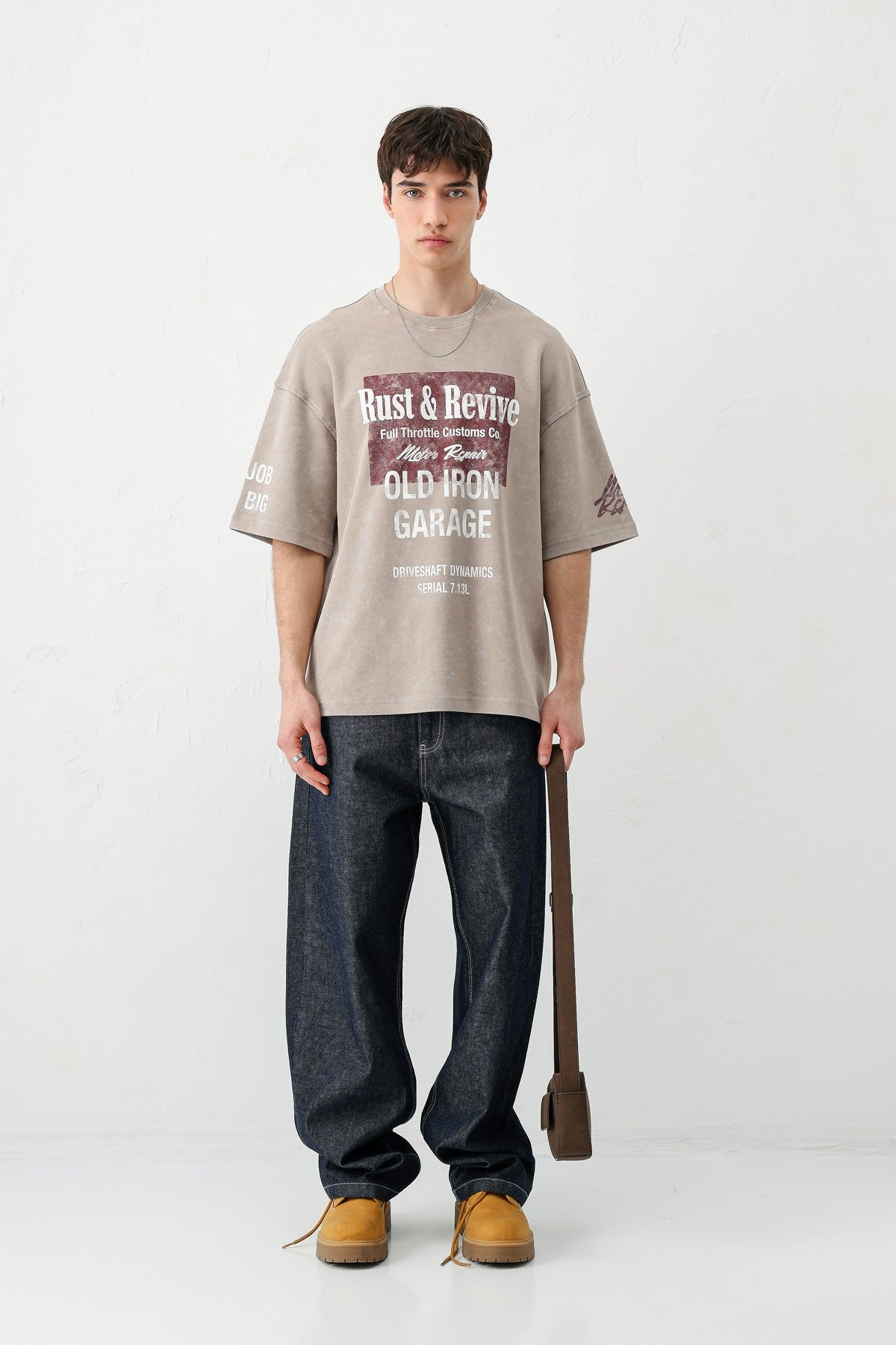 Oversized Printed T-Shirt in Mink