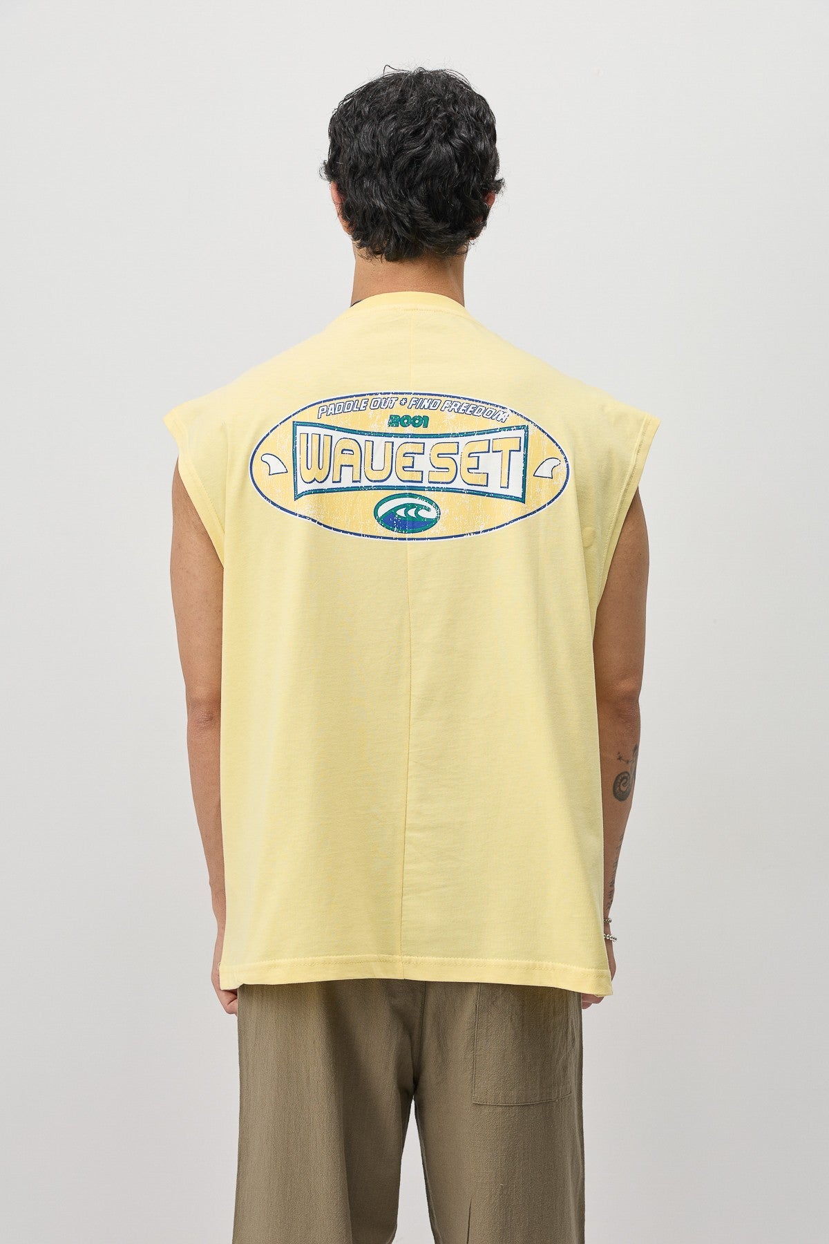 Oversized Printed Sleeveless T-Shirt
