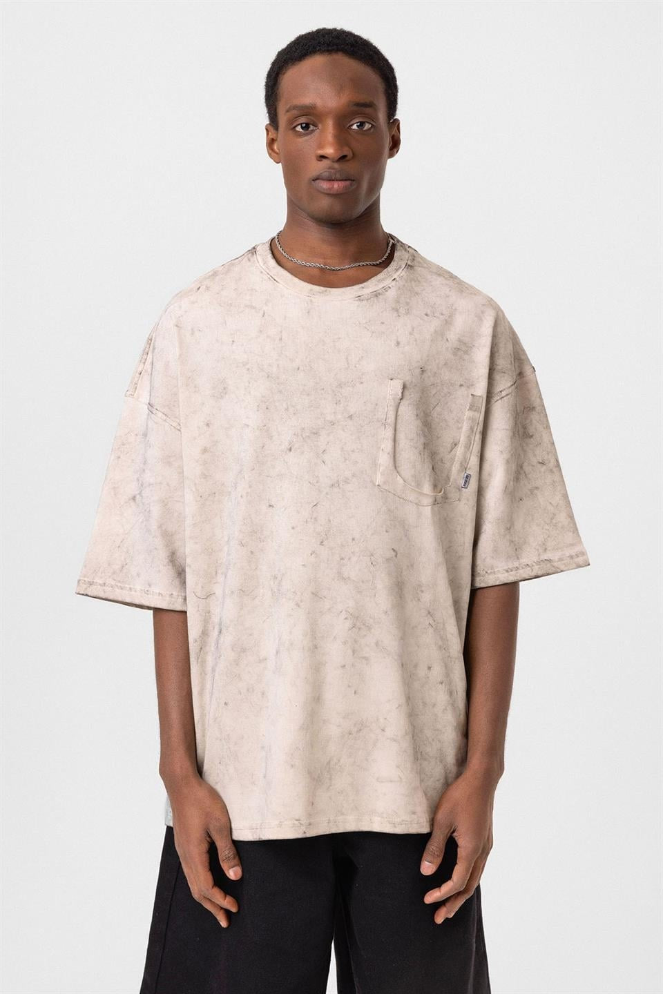 Oversized T-Shirt with Washed Pocket Detail