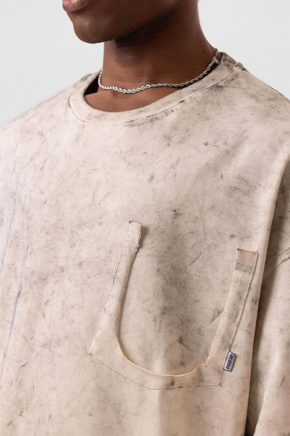 Oversized T-Shirt with Washed Pocket Detail