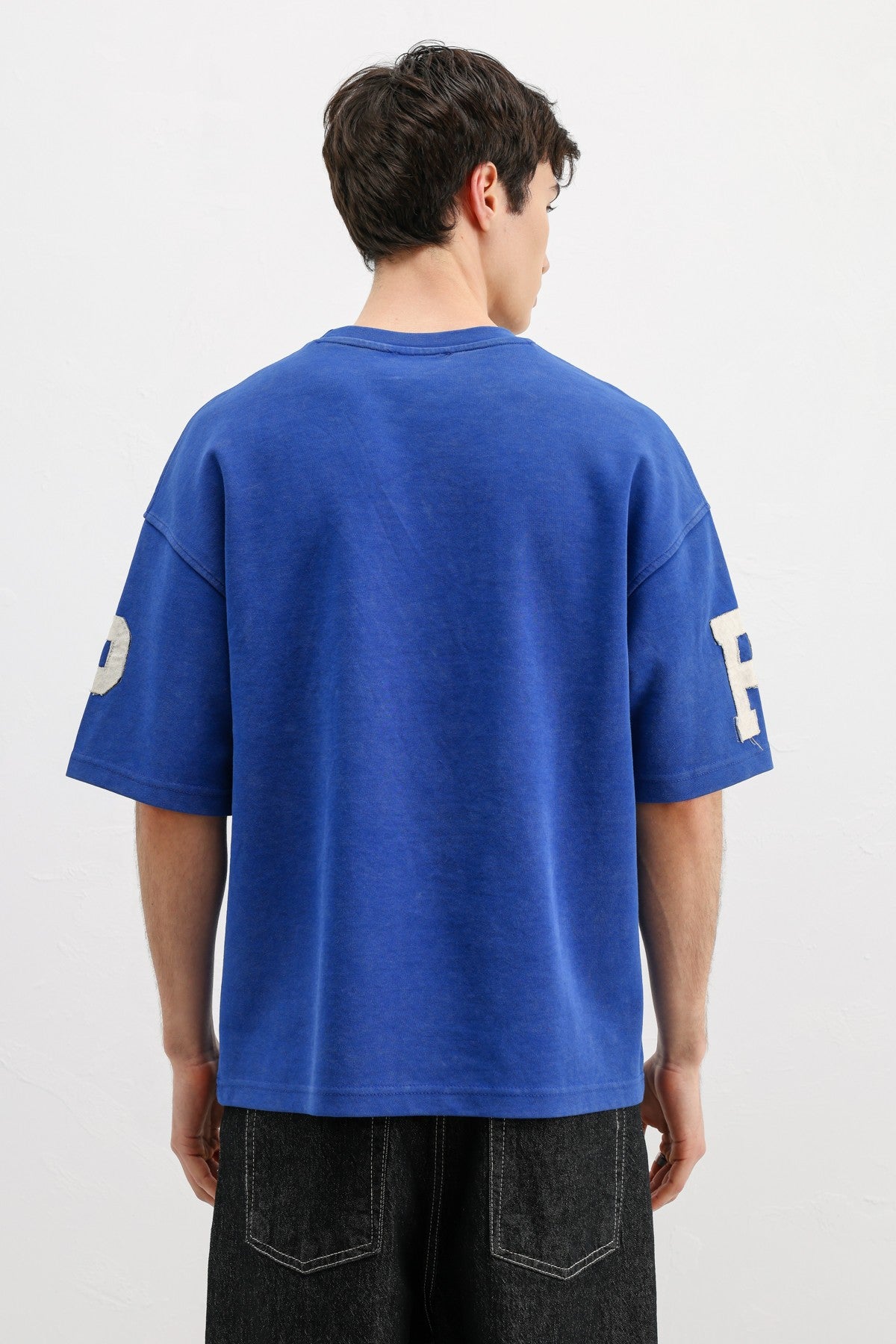 Oversized T-Shirt with Sleeve and Chest Prints