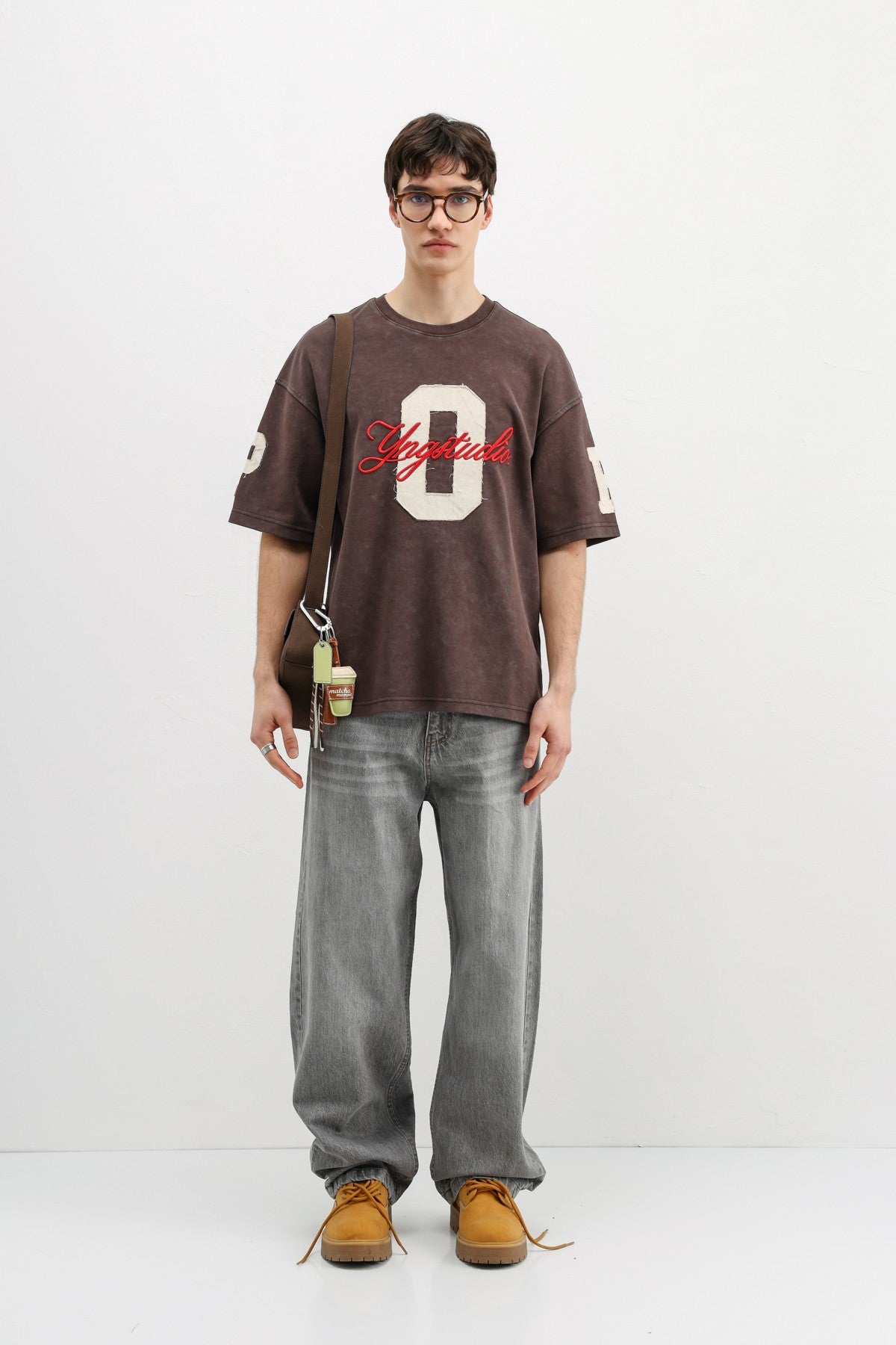 Oversized T-Shirt with Sleeve and Chest Prints