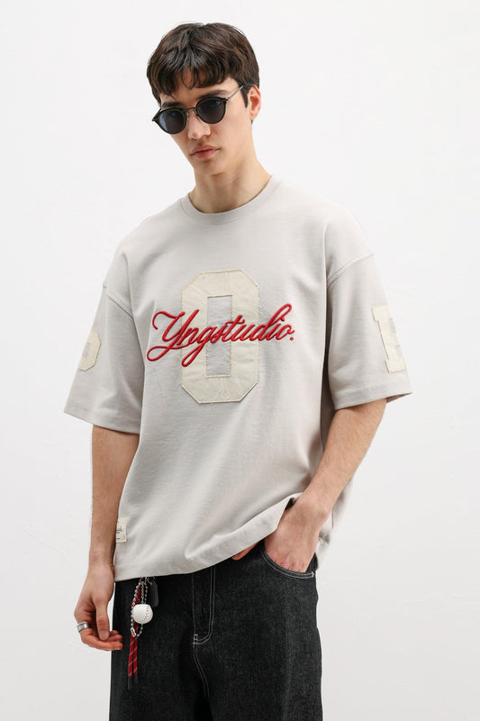 Oversized T-Shirt with Sleeve and Chest Prints