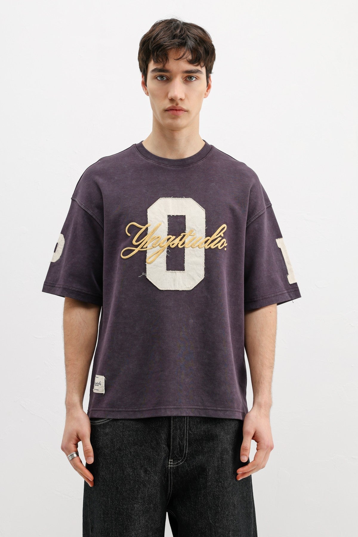 Oversized T-Shirt with Sleeve and Chest Prints