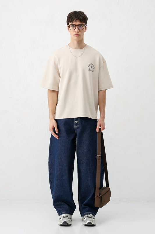 Short-Sleeved Boxy-Fit Printed T-Shirt