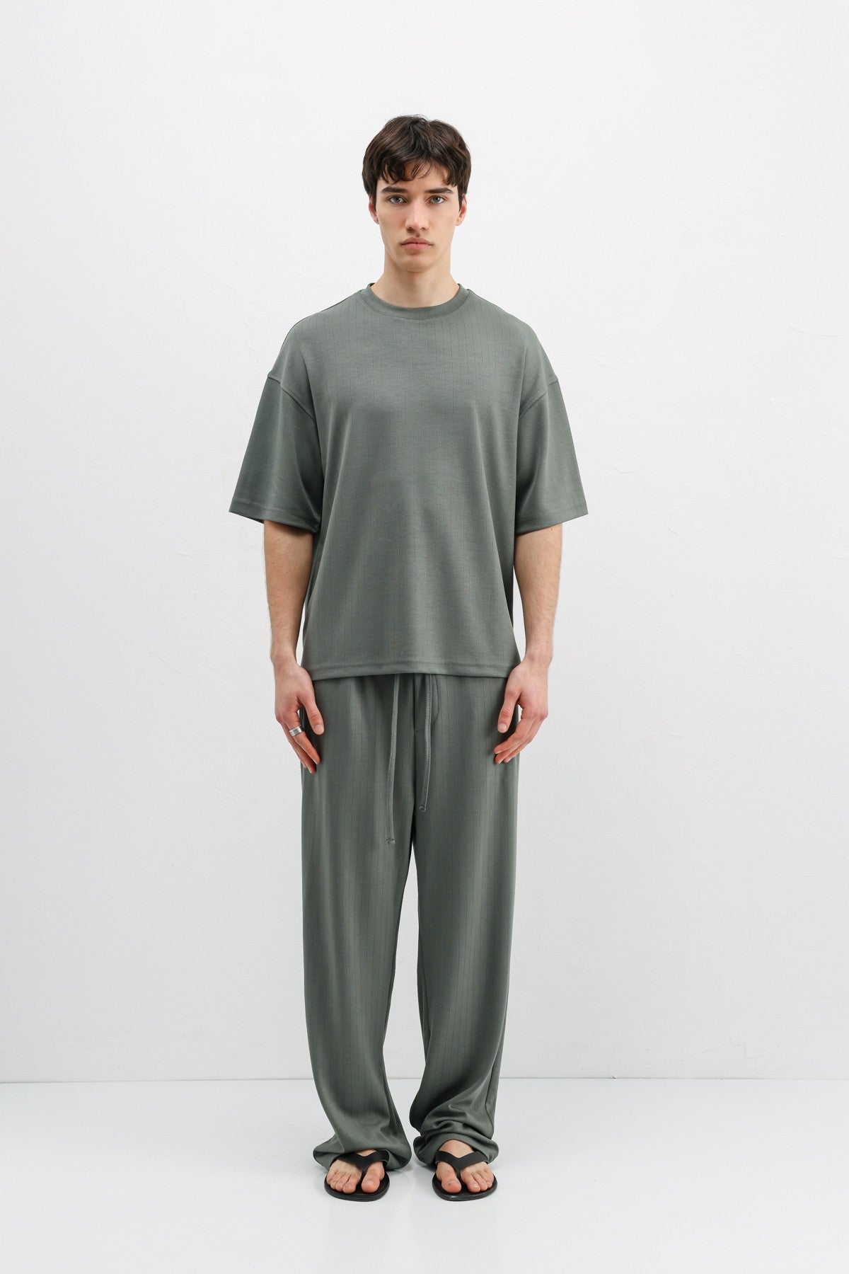 Oversized T-Shirt with Ribbed Texture
