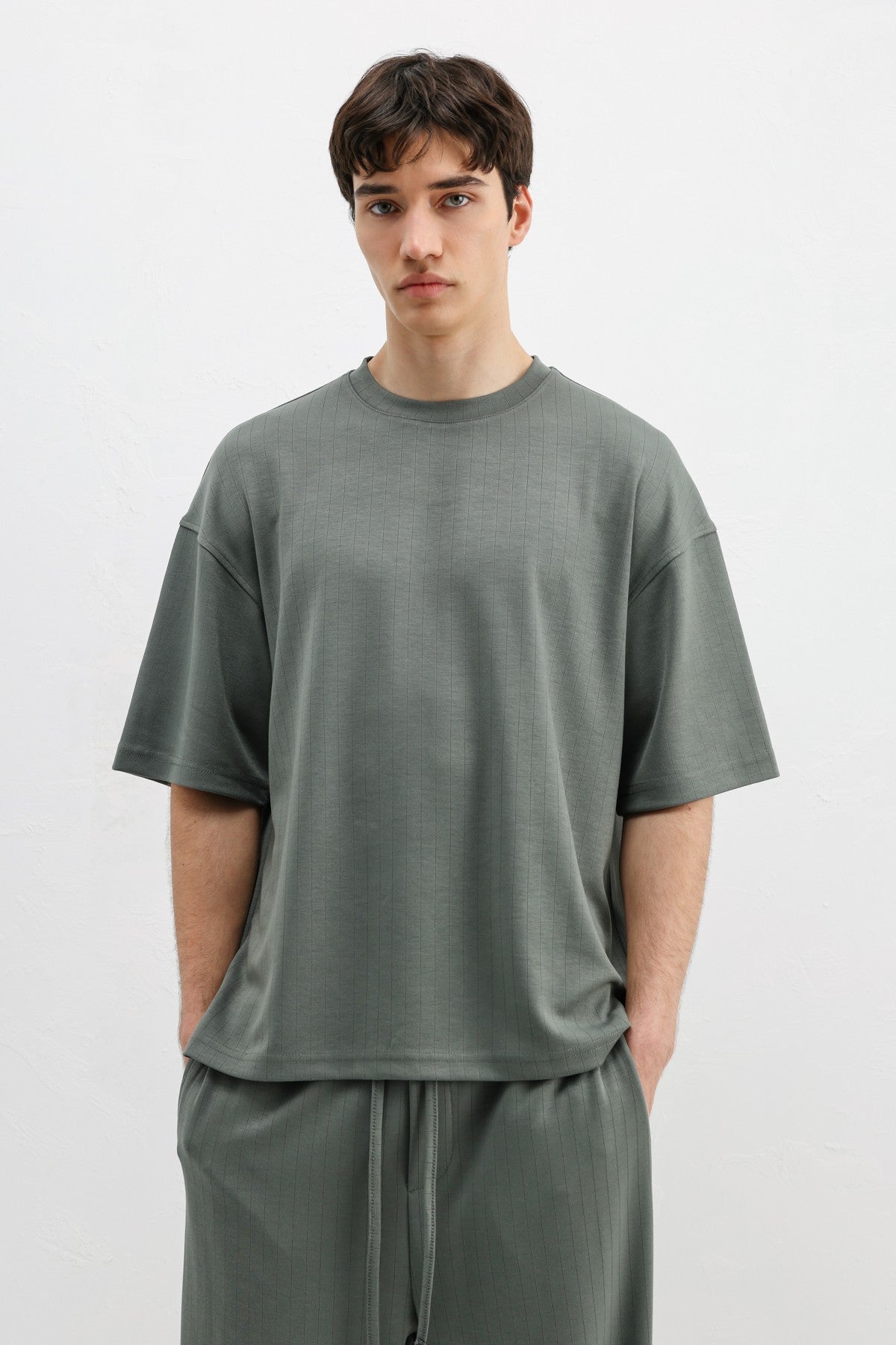 Oversized T-Shirt with Ribbed Texture