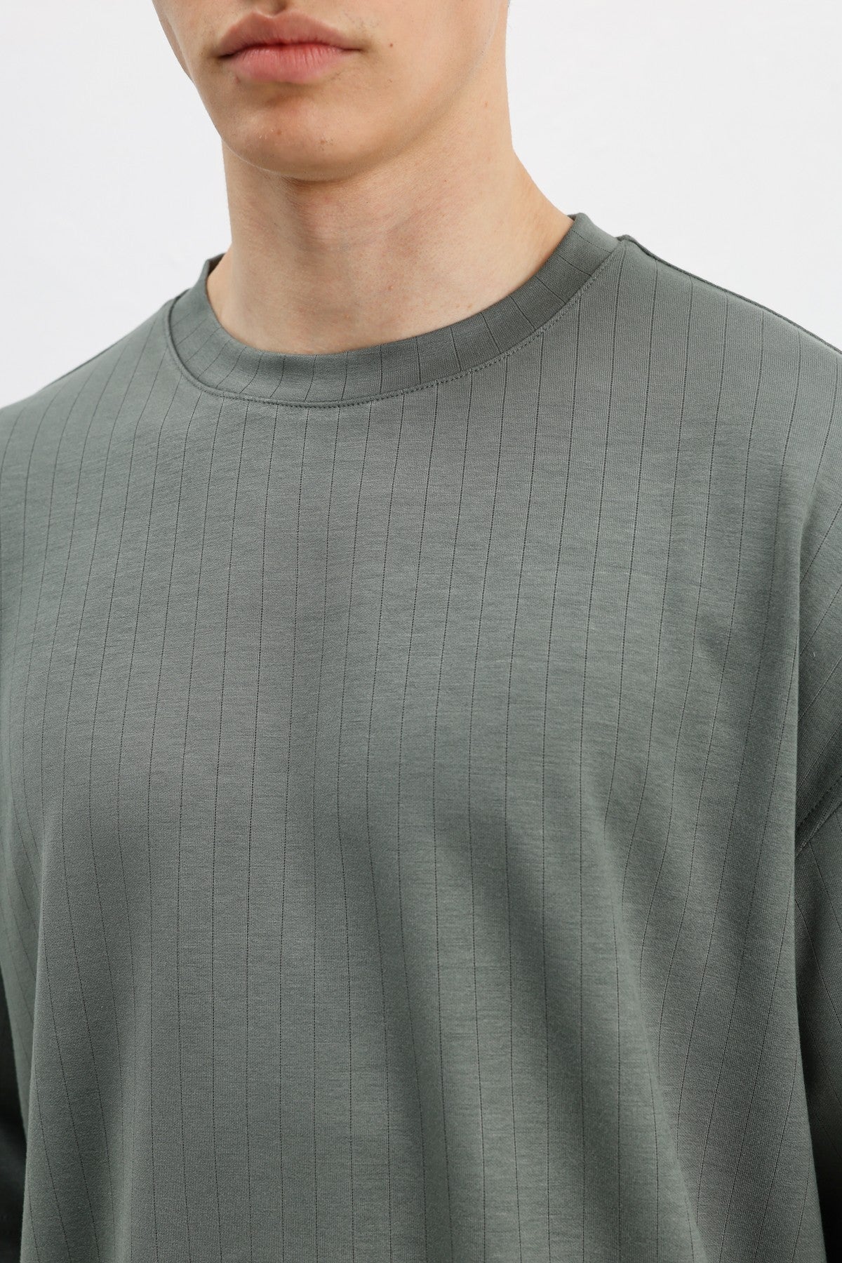Oversized T-Shirt with Ribbed Texture