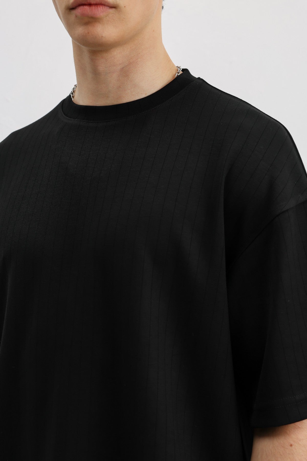 Oversized T-Shirt with Ribbed Texture