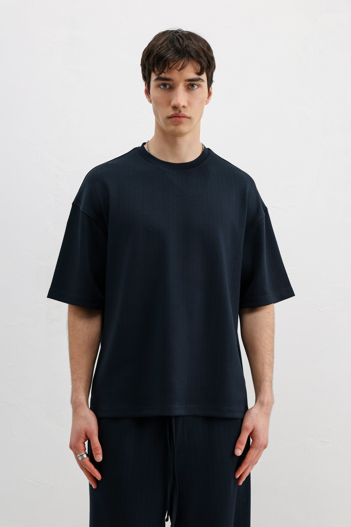 Oversized T-Shirt with Ribbed Texture