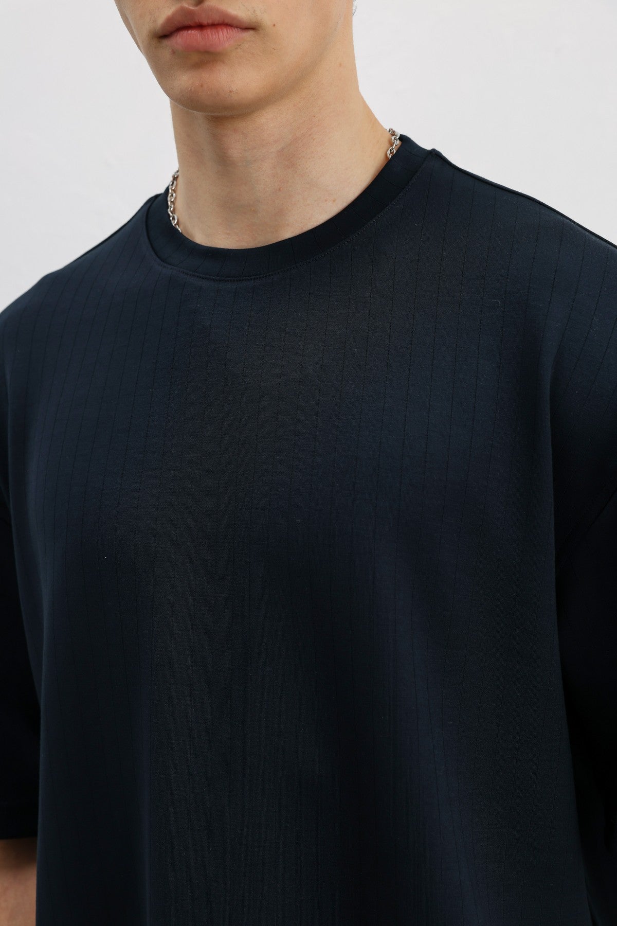 Oversized T-Shirt with Ribbed Texture