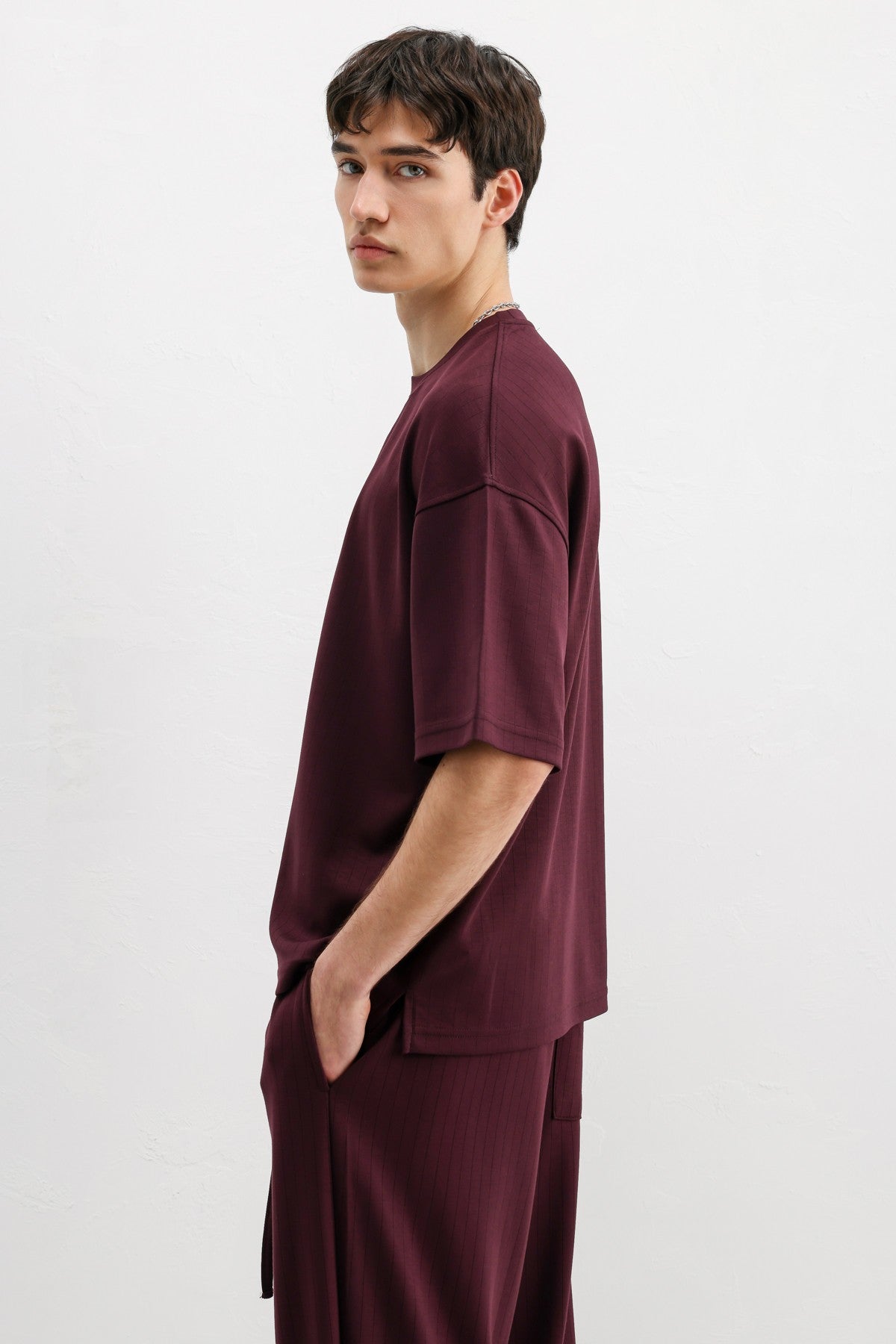 Oversized T-Shirt with Ribbed Texture