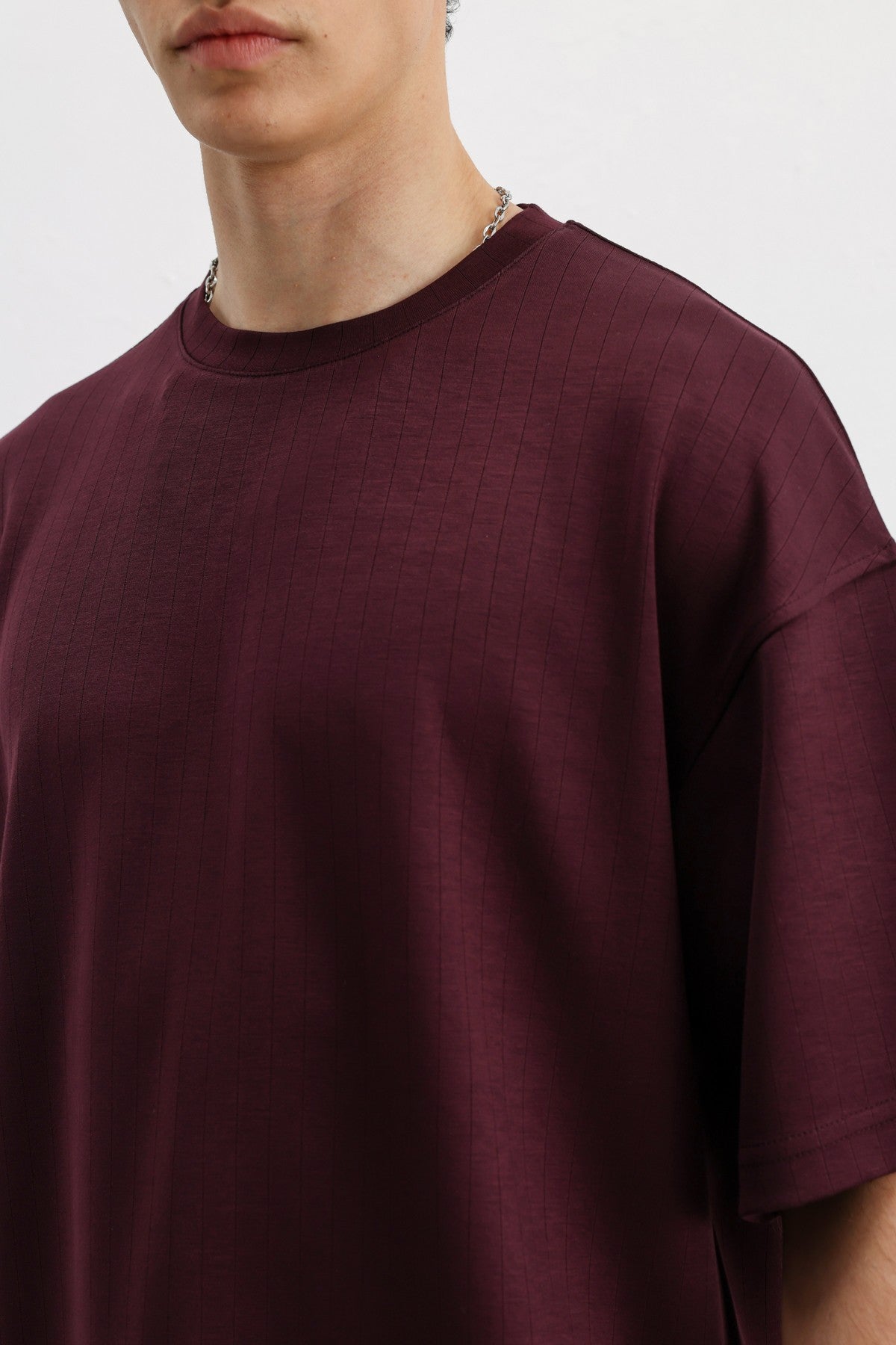 Oversized T-Shirt with Ribbed Texture