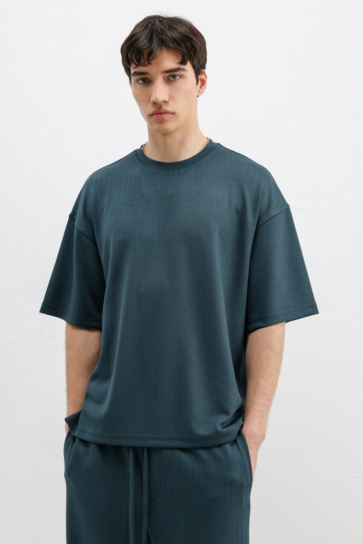 Oversized T-Shirt with Ribbed Texture