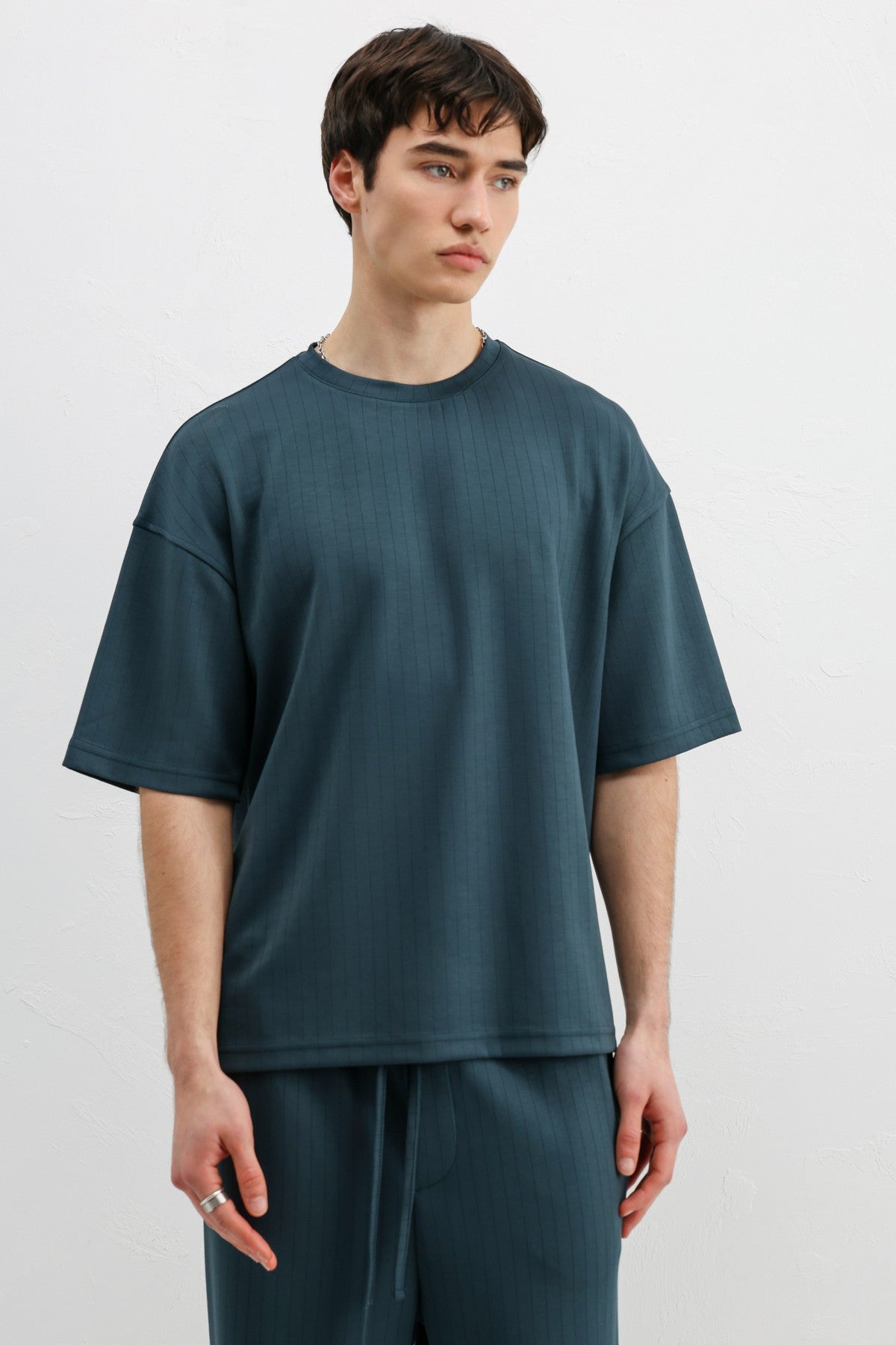 Oversized T-Shirt with Ribbed Texture