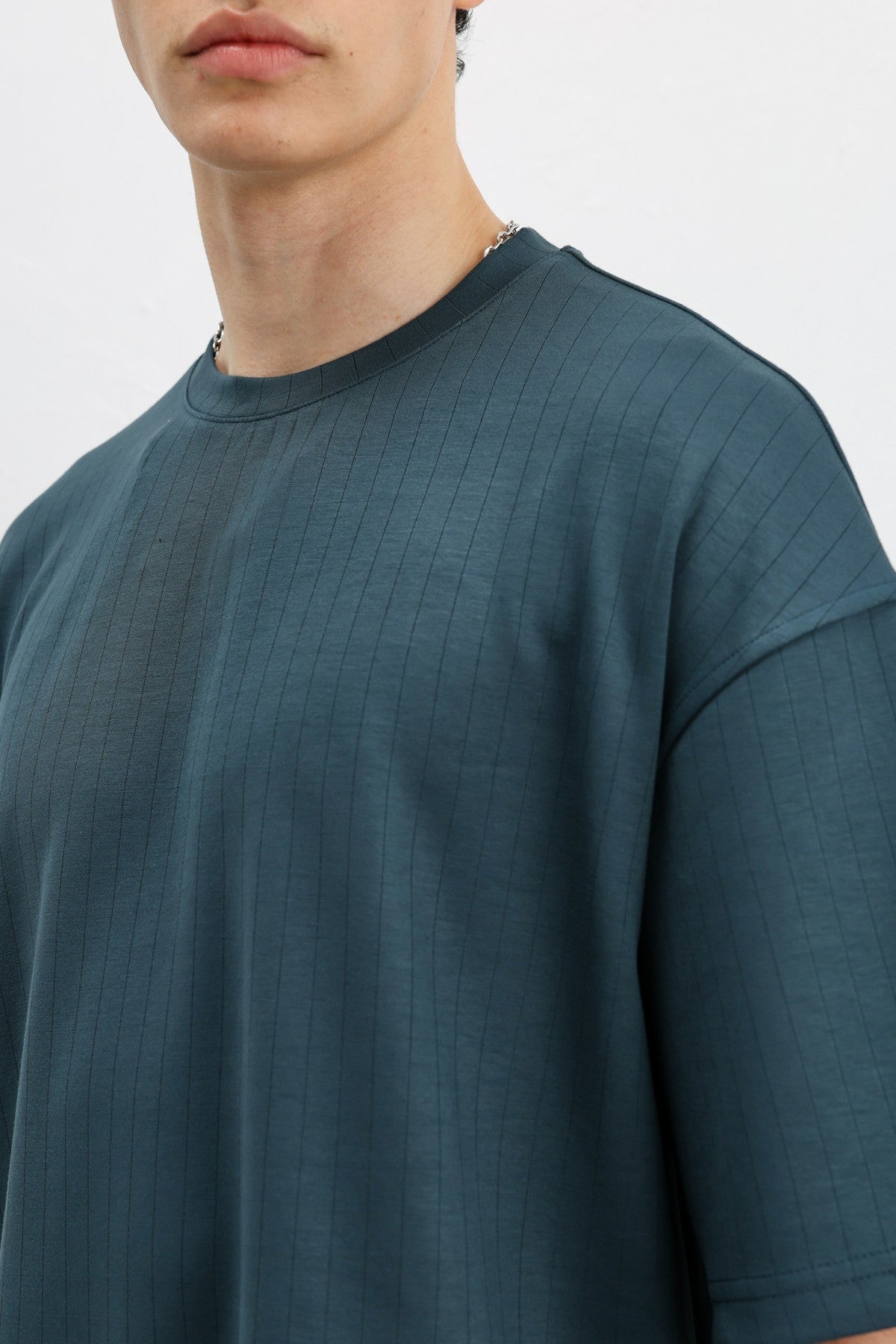 Oversized T-Shirt with Ribbed Texture