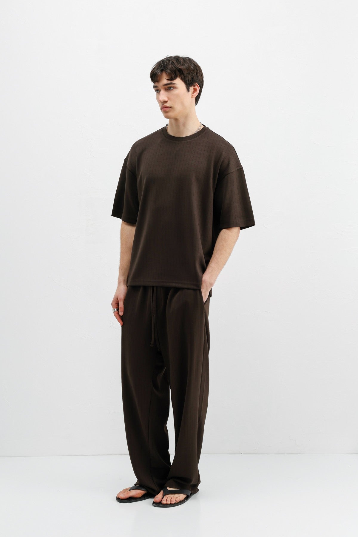 Oversized T-Shirt with Ribbed Texture