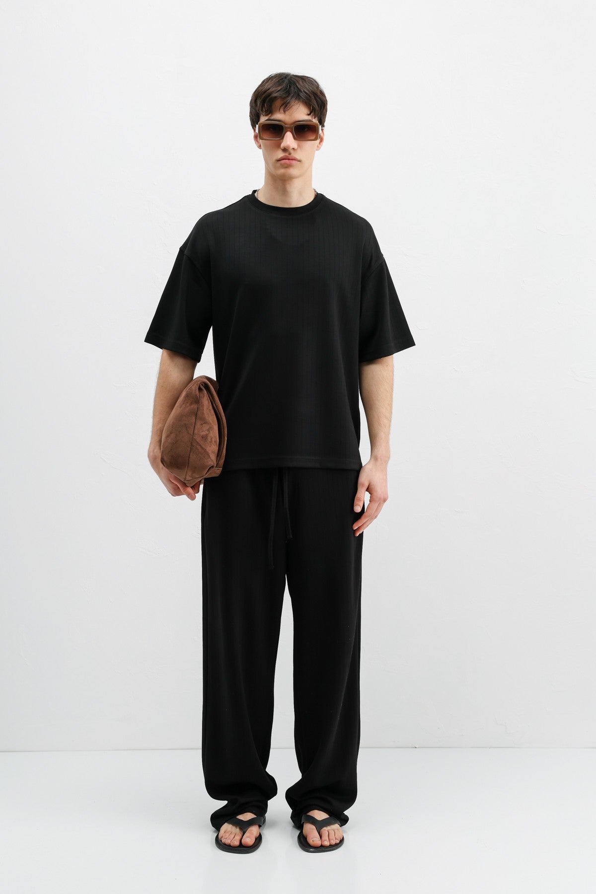 Oversized T-Shirt with Ribbed Texture