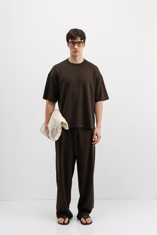 Oversized T-Shirt with Ribbed Texture