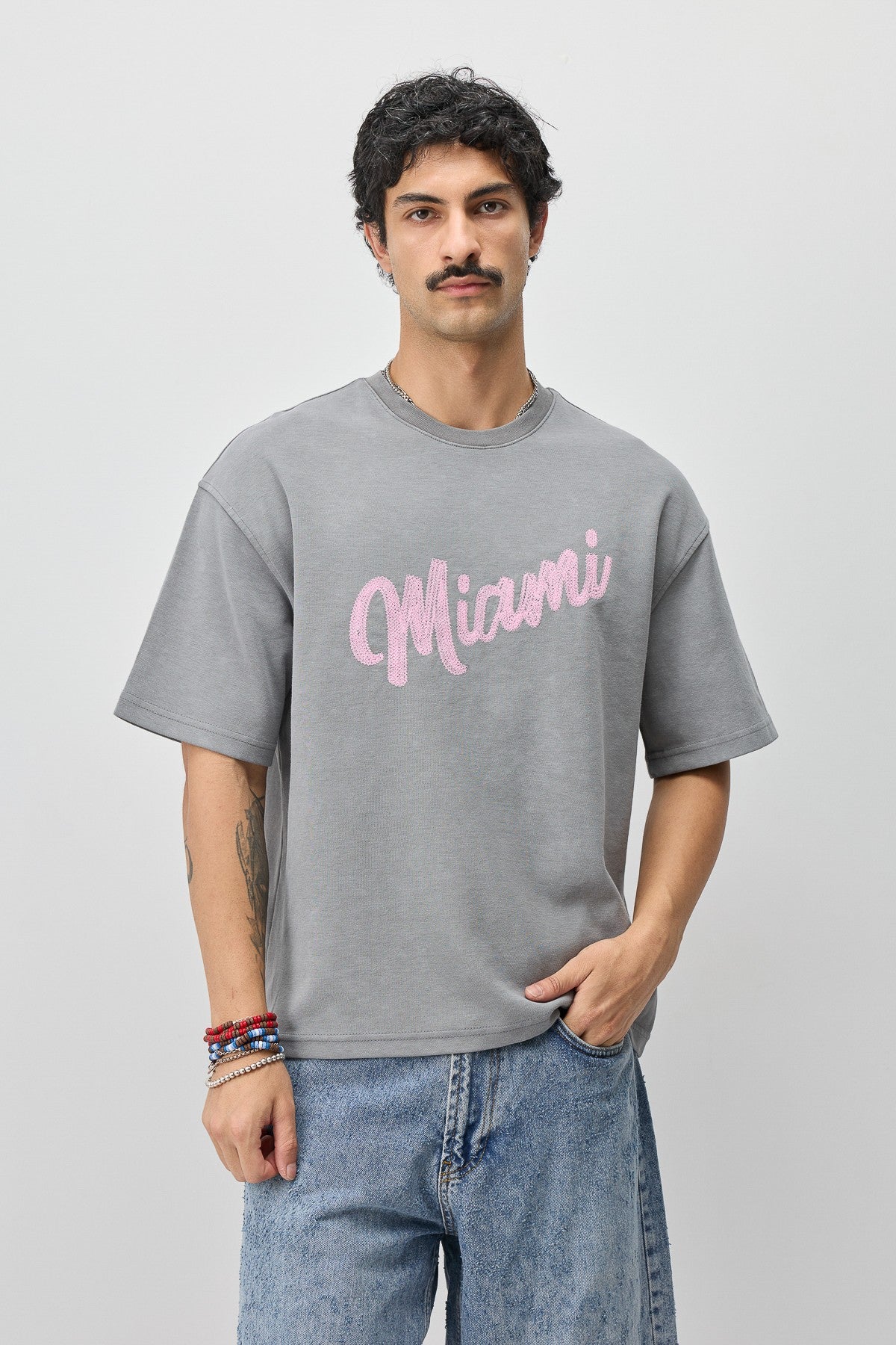 Oversized Miami-Printed T-Shirt