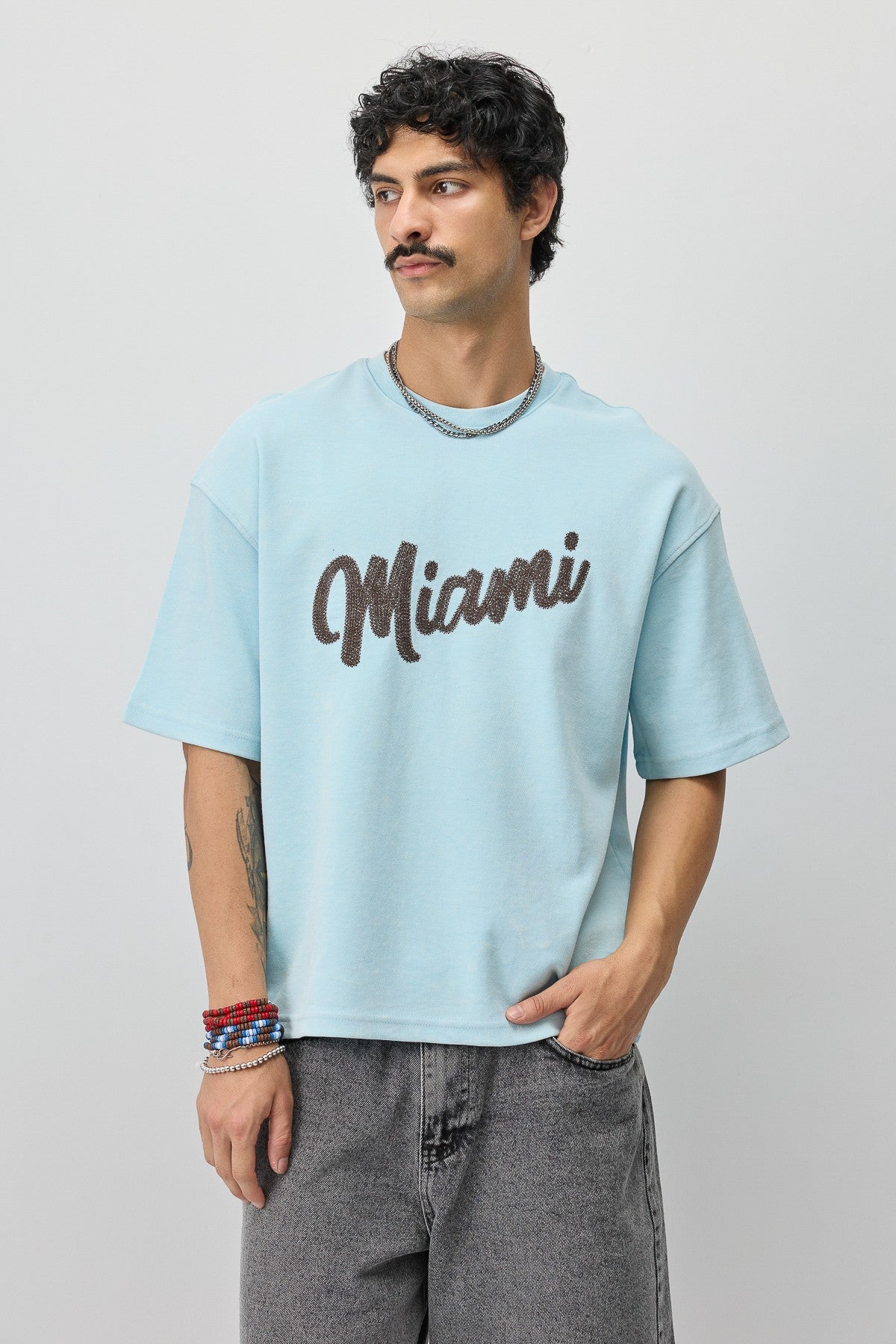 Oversized Miami-Printed T-Shirt