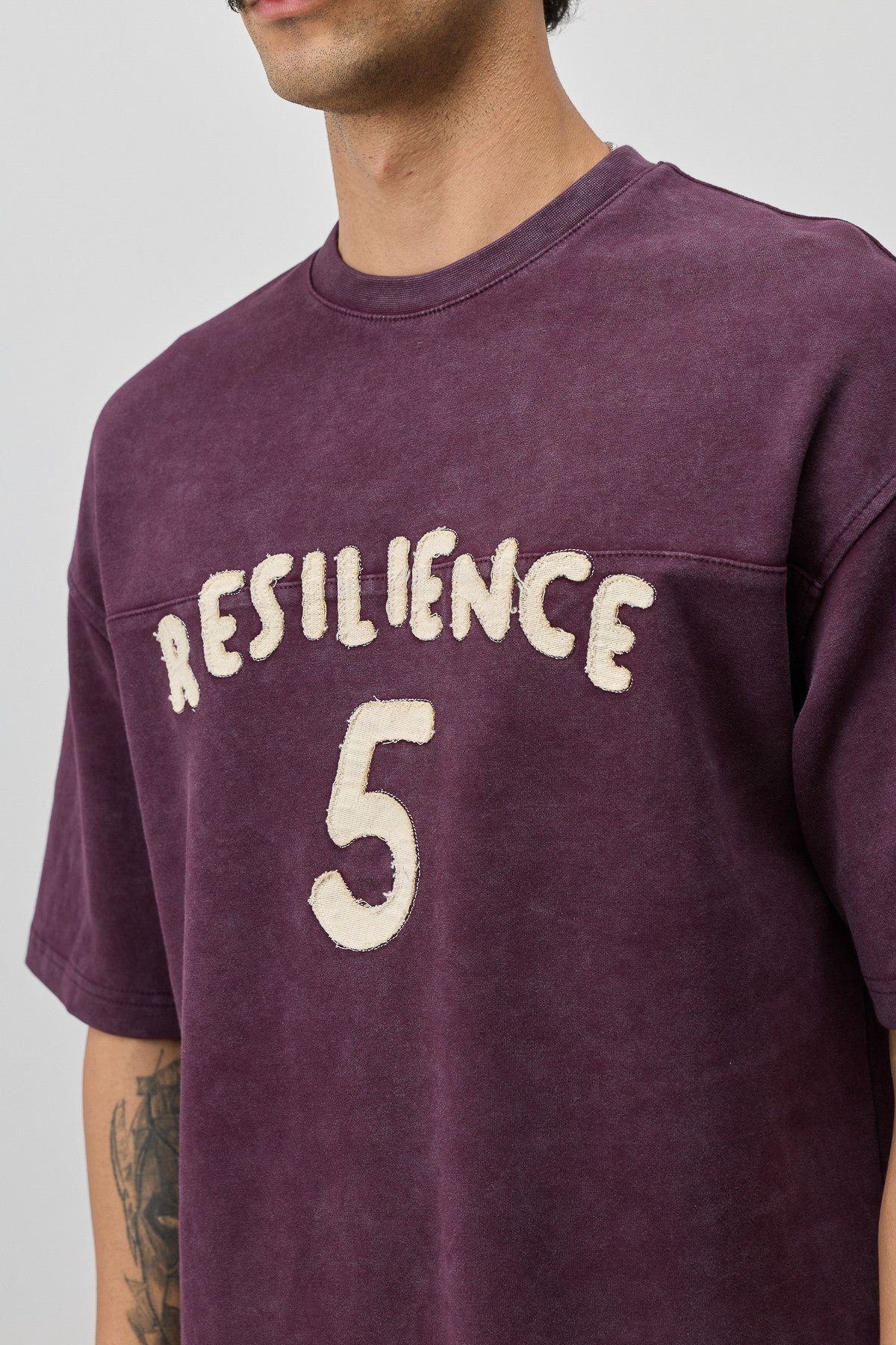 T-Shirt with Oversized Lettering and Number Print