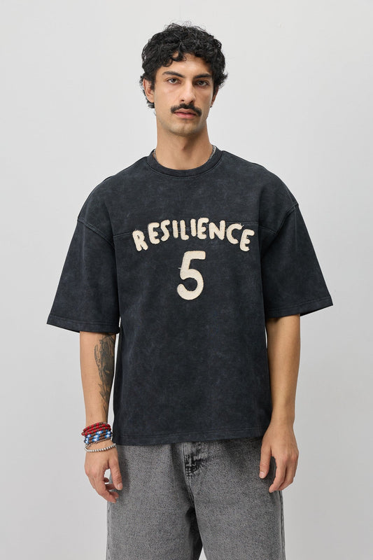 T-Shirt with Oversized Lettering and Number Print