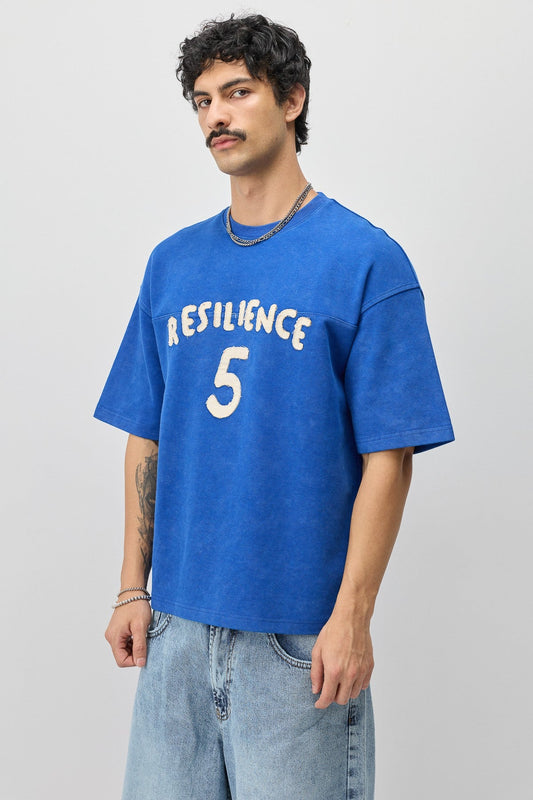 T-Shirt with Oversized Lettering and Number Print