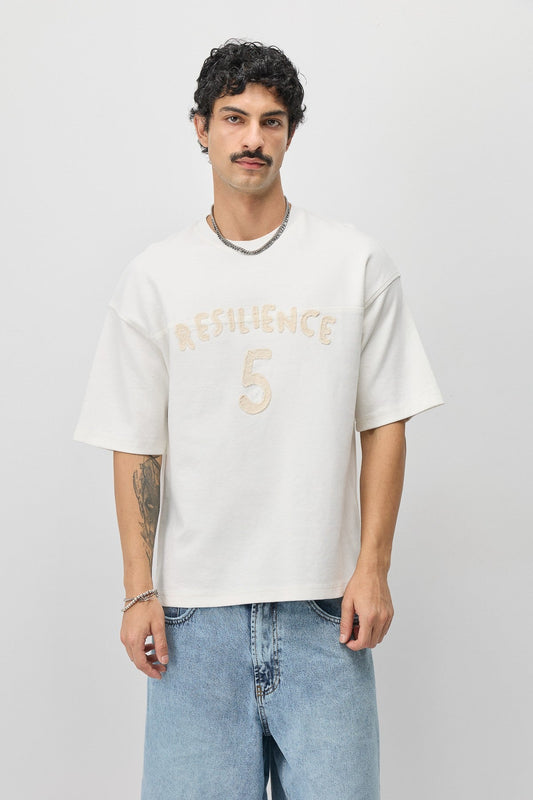 T-Shirt with Oversized Lettering and Number Print